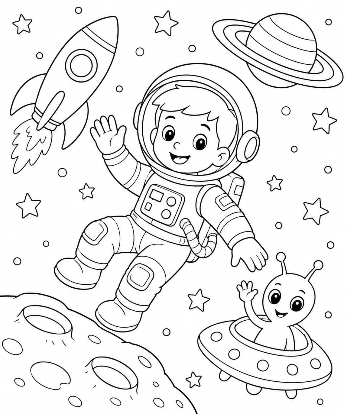 Sample space coloring page from Fabelyn