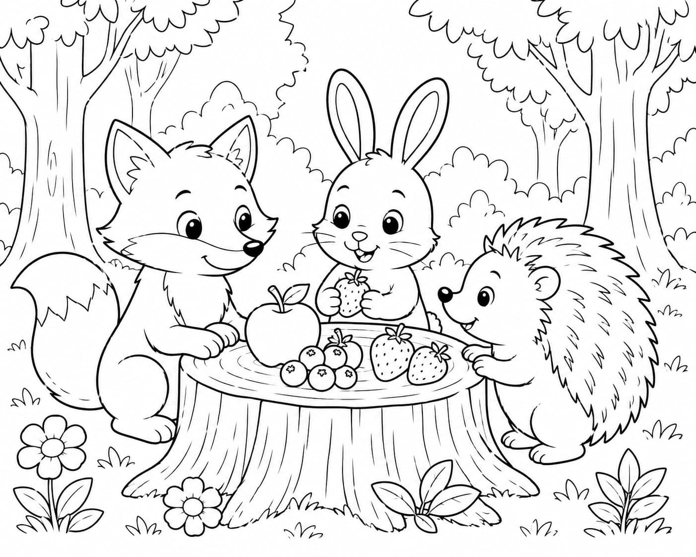 Animals coloring page sample for Ages 6–8