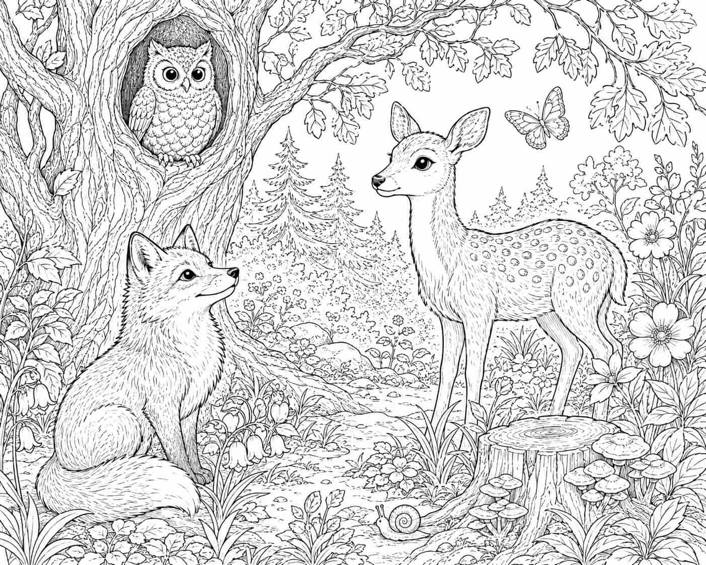 Animals coloring page sample for Ages 9–12