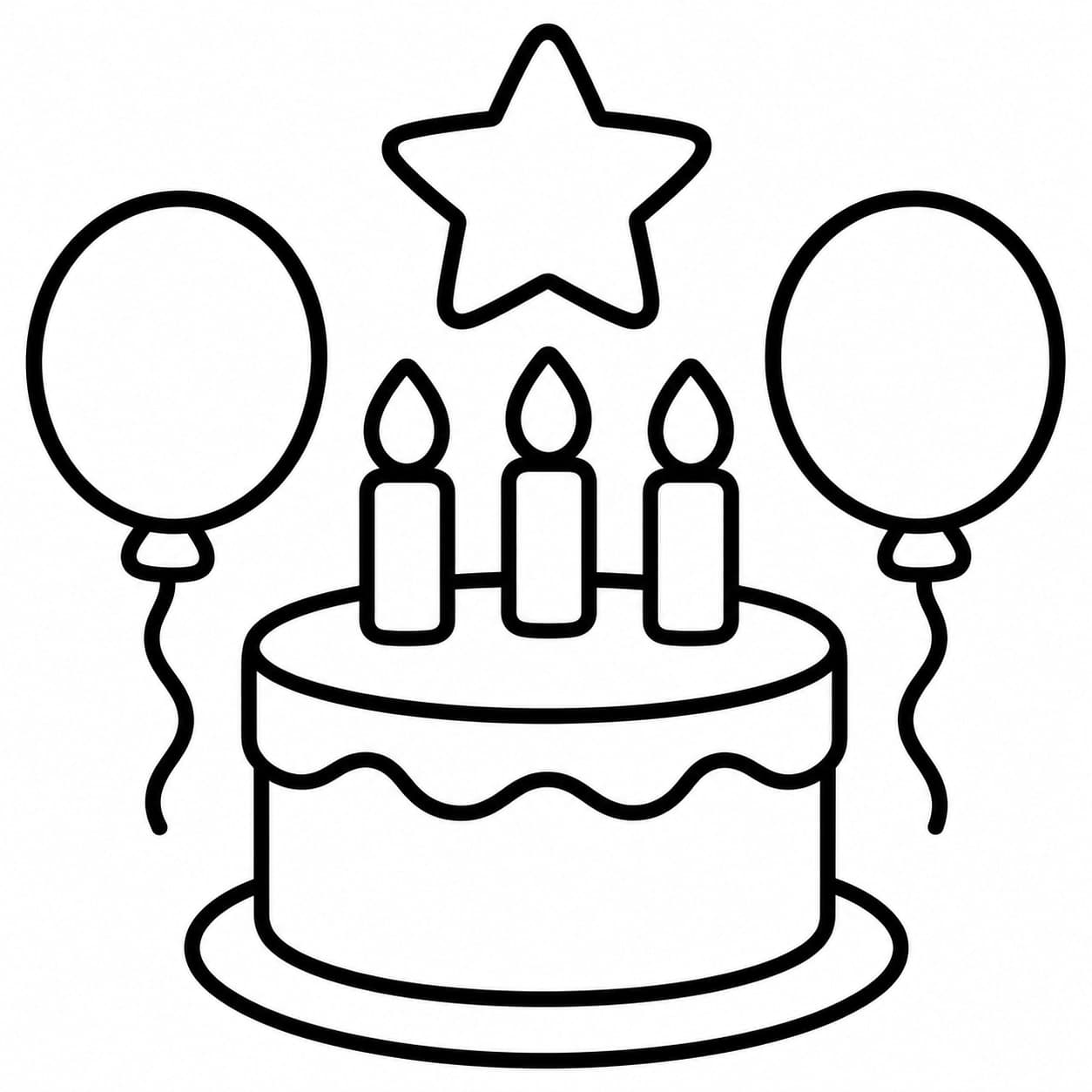 Birthday coloring page sample for Ages 3–5