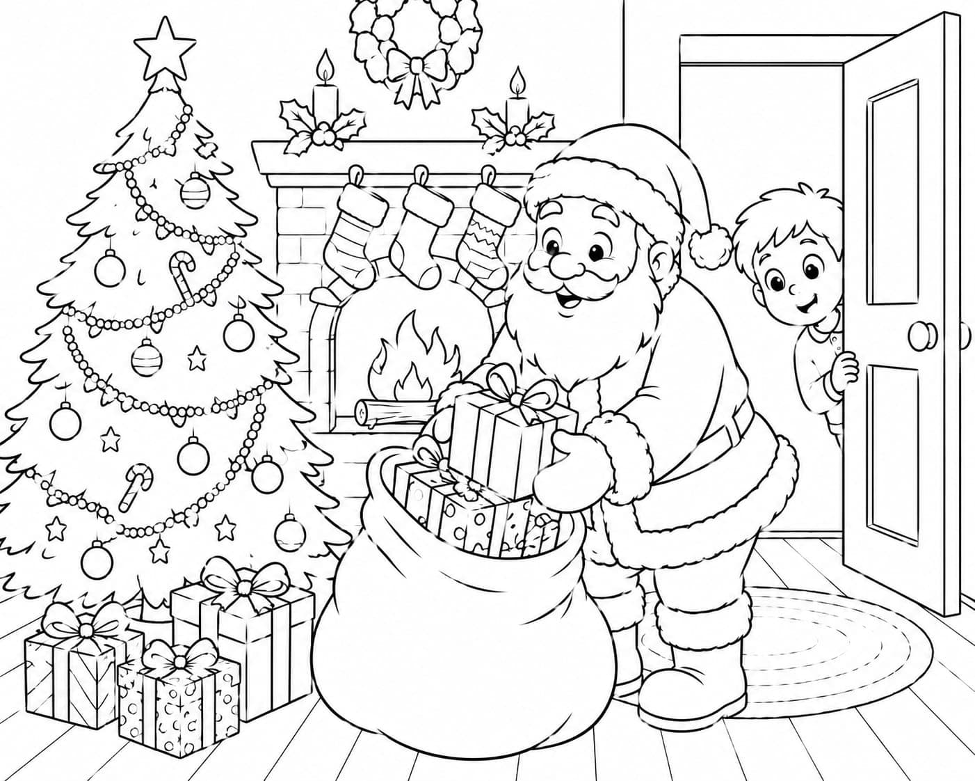 Christmas coloring page sample for Ages 6–8