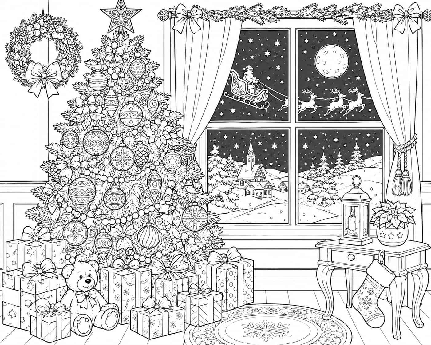 Christmas coloring page sample for Ages 9–12