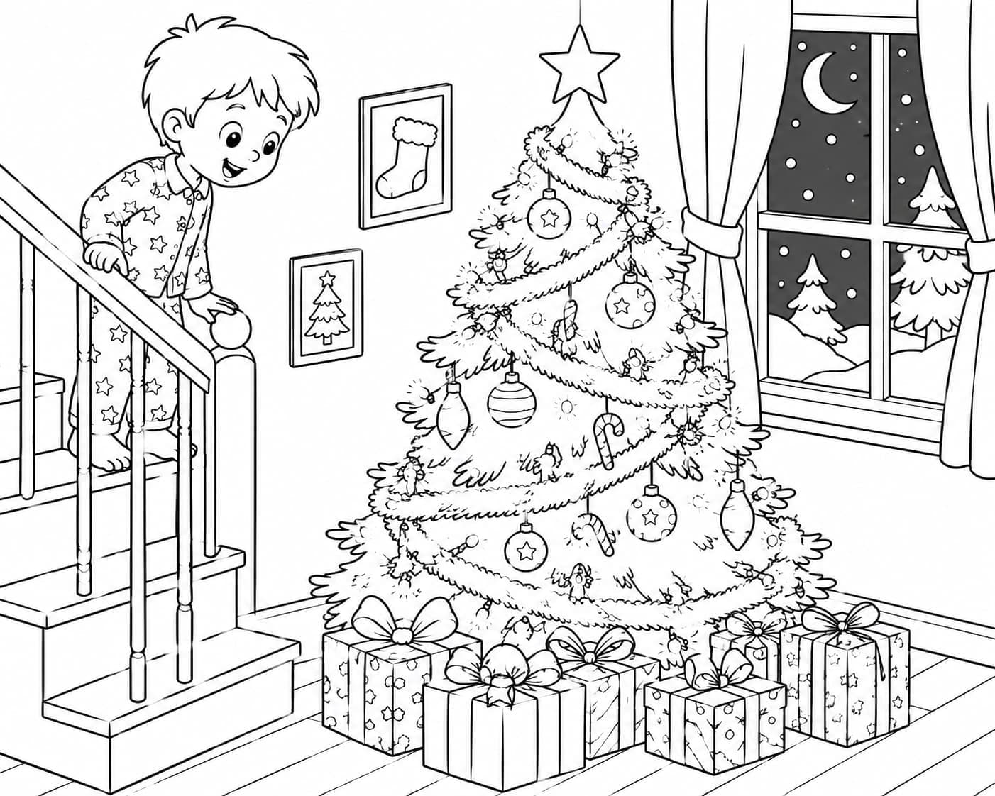 Sample christmas coloring page from Fabelyn