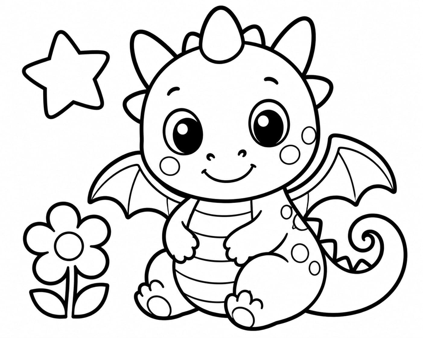 Dragons coloring page sample for Ages 3–5
