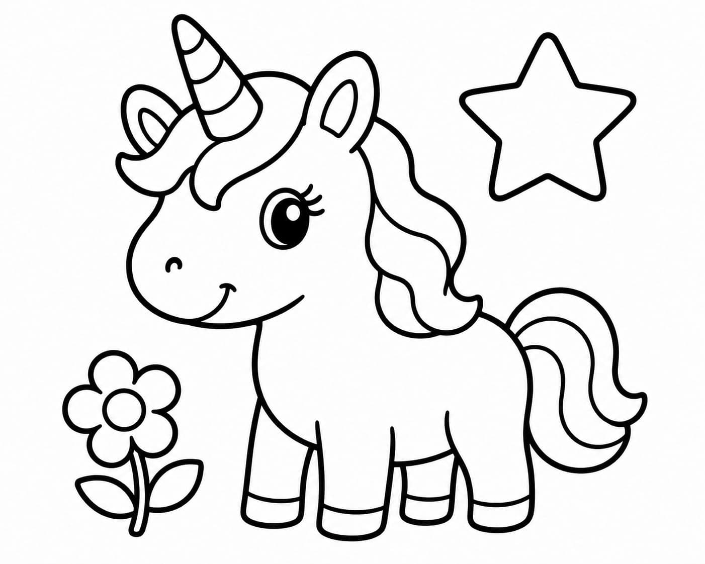 Unicorns coloring page sample for Ages 3–5